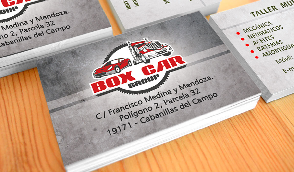 Logotipo y Tarjetas de visita BOX CAR 